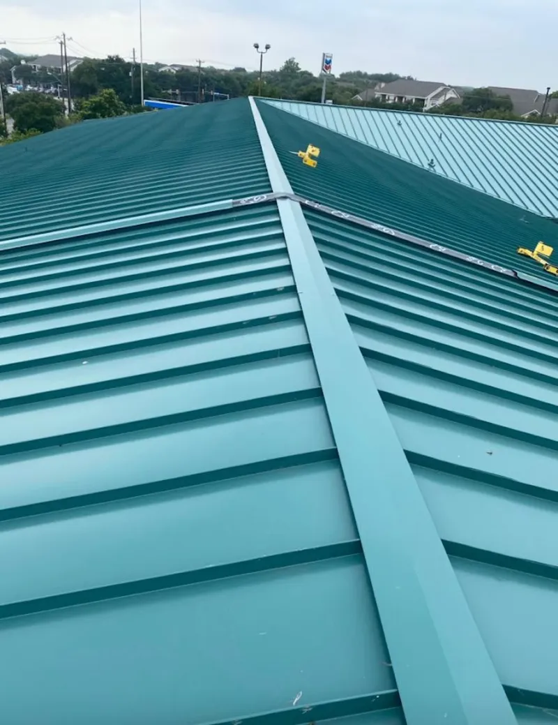 Green commercial metal roof ridge and valley for Metal Roof Repair in North Versailles